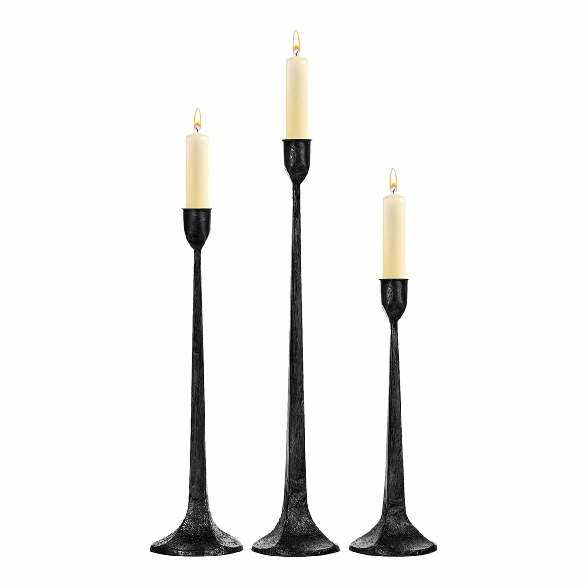 arhaus iron tapered candle holder set black thaddeus forged iron home decor amazon finds