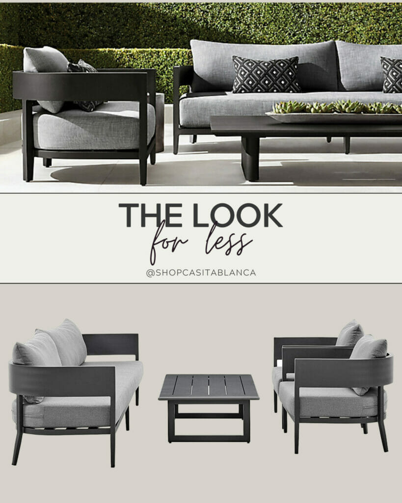 restoration hardware arhaus west elm pottery barn lookalike dupe anthropologie look for less designer lookalike get the look mcgee and co outdoor patio balmain