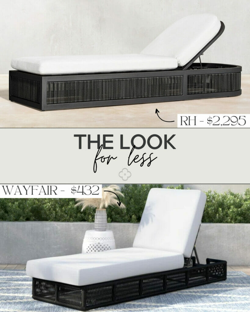 restoration hardware arhaus west elm pottery barn lookalike dupe anthropologie look for less designer lookalike get the look mcgee and co outdoor chaise lounge
