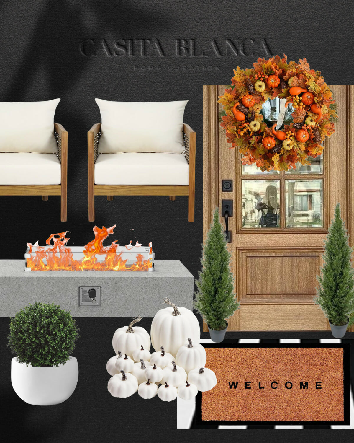 Fall outdoor Home decor | #fall #outdoor #home #decor #decorations #autumn #patio #stringlights #pumpkin