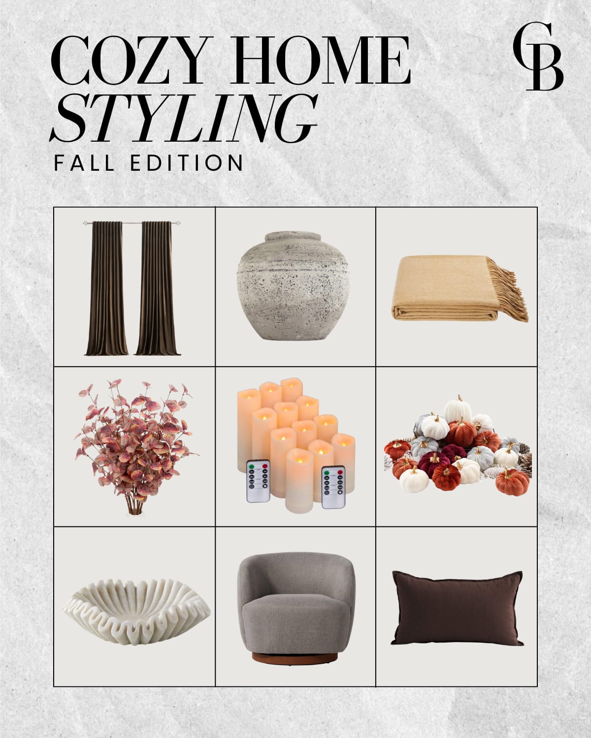 cozy home styling fall edition | #cozy #home #styling #fall #edition #pillow #autumn #pumpkin #couch #comfy #floral #accentchair #bowl #drapes #velvet #blanket #pillows