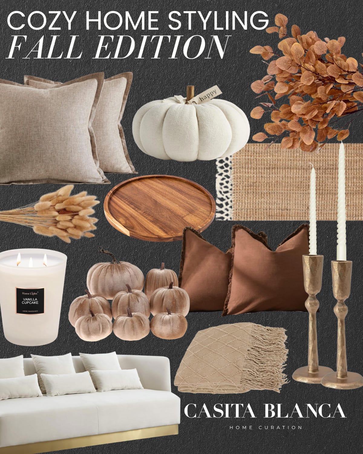 cozy home styling fall edition | #cozy #home #styling #fall #edition #pillow #autumn #pumpkin #couch #comfy #candle #lighting #wooden #rug