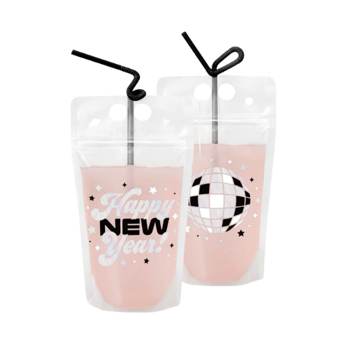 New Year's Even party hosting essentials | #NYE #NewYearsEve #party #hosting #essentials #holiday #host #drinking #juicebox #straw #happynewyear #disco #discoball