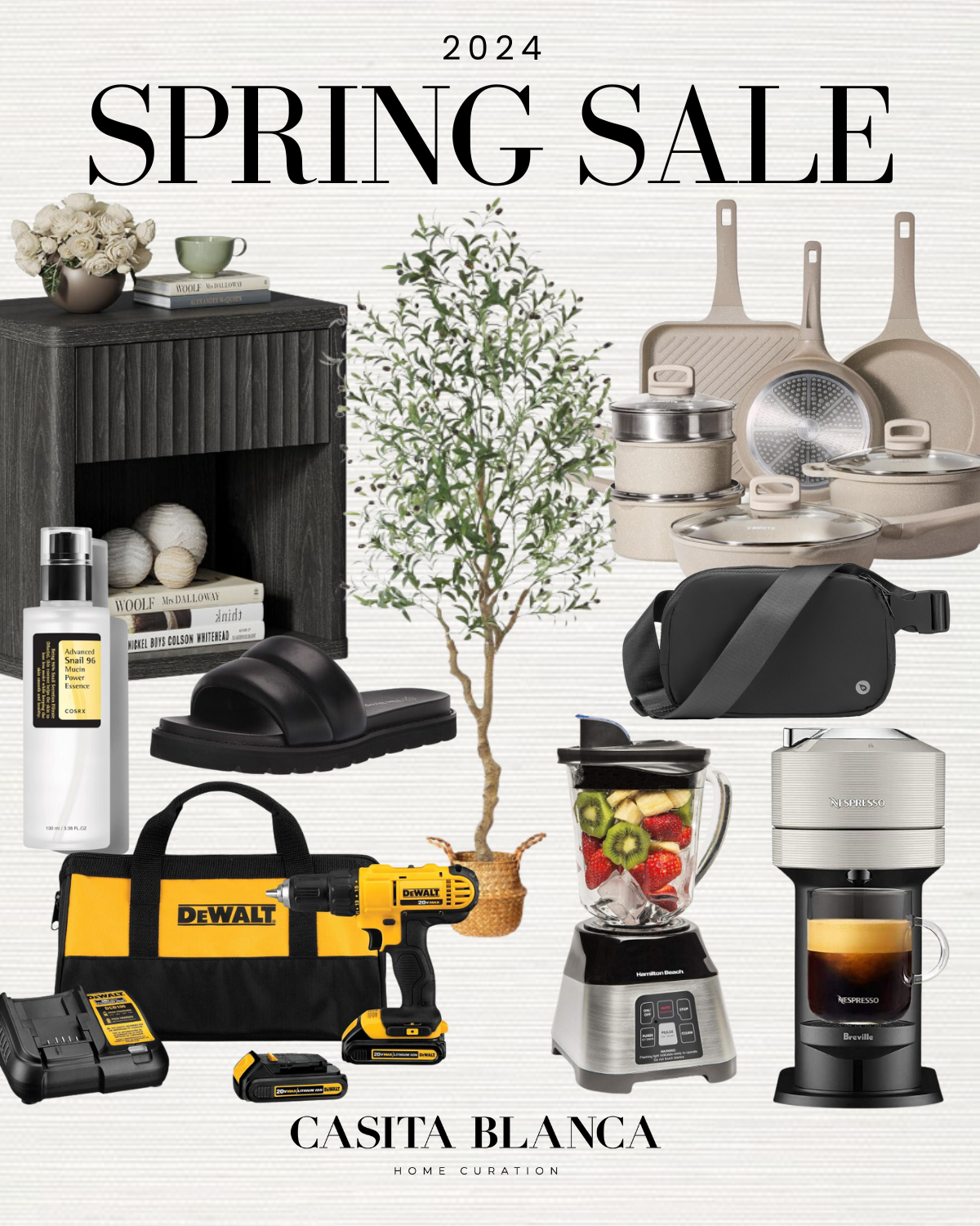 Spring Sale 2024 Home, home decor, home essentials, home gadgets, home finds, spring, spring home, spring essentials, coffee maker, tool box, blender, pots and pans, faux tree