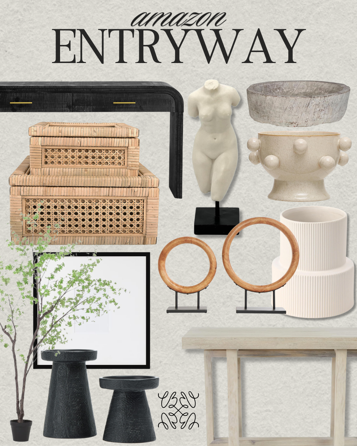Entryway Styling Tips home, Modern home, modern entryway, entryway styling, home decor, entryway decor. console tables, picture frame, candle holder