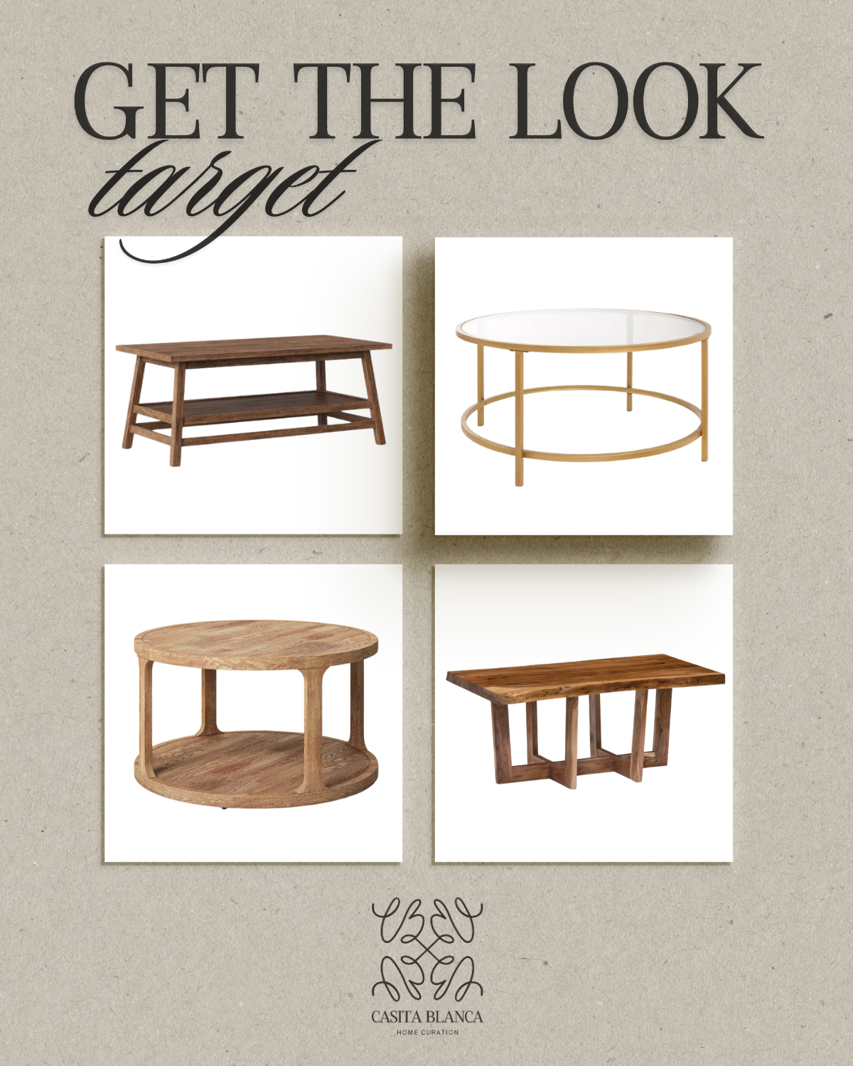 Get The Look | Coffee Table Styling​ coffee table, coffee table styling, home decor, designer home, designer look, table styling, target furniture, target coffee tables
